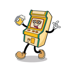Funny Retro Game Console Character