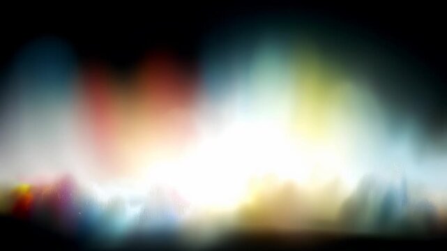 Abstract Flowing Light Waves On Black Background