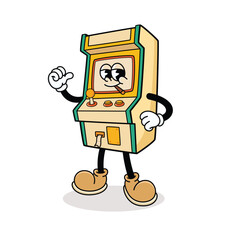 Vintage Arcade Machine Cartoon Character