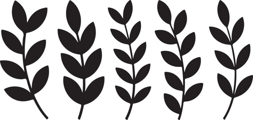 Elegant Leaf Silhouettes Botanical Study