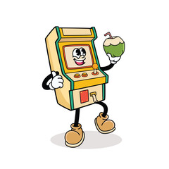 Funny Mascot Arcade Machine Cartoon Character