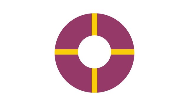 Lifebuoy Icon Illustration with Pink and Yellow Colors in Cute Flat Design Style on white background.