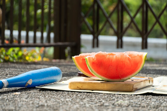 summer scener in Japan ,water melon and bat 