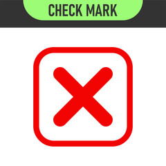 Fototapeta premium check mark icon button set. check box icon with right and wrong buttons and yes or no checkmark icons in green tick box and red cross. vector illustration 
