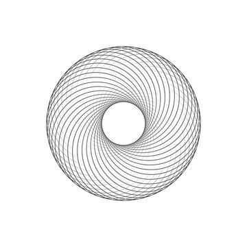 Minimalist Sacred Geometry Spirograph Line Art Circular Mandala Vector Illustration