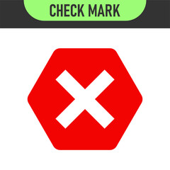 Fototapeta premium check mark icon button set. check box icon with right and wrong buttons and yes or no checkmark icons in green tick box and red cross. vector illustration 
