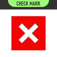 Fototapeta premium check mark icon button set. check box icon with right and wrong buttons and yes or no checkmark icons in green tick box and red cross. vector illustration 