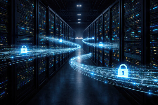 Secure Data Center Interior with Encrypted Data Flows and Servers