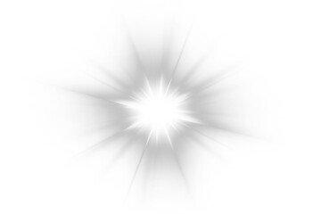 Glowing Sunburst Light Effect Isolated on Transparent Background