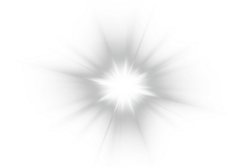 Glowing Sunburst Light Effect Isolated on Transparent Background
