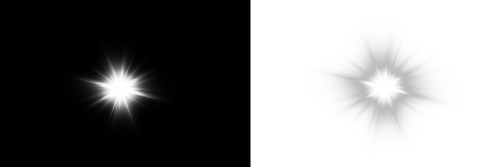 Bright Light Flash Effect Isolated on Transparent Background