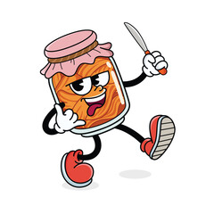 Vintage Mascot Kimchi Jar Cartoon Character