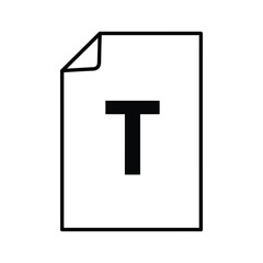 Fototapeta premium Document with Letter T Icon