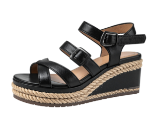 Modern Criss-Cross Strap Platform Sandals with Rope Accent PNG