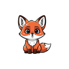 Obraz premium Cute Fox Cartoon Character