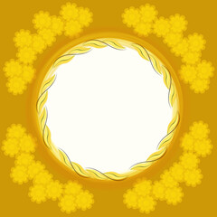 gold laurel wreath with ribbon