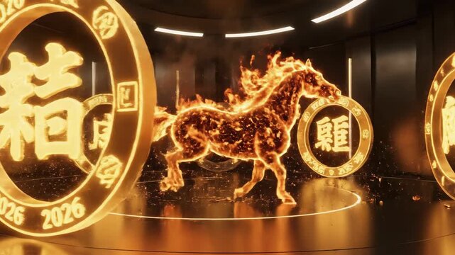 Celebrating Lunar New Year 2026 with Horse Shio in a Luxurious Golden Room
