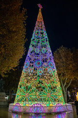 Illuminations de No&euml;l &agrave; B&eacute;ziers dans le d&eacute;partement de l'H&eacute;rault en r&eacute;gion Occitanie - France