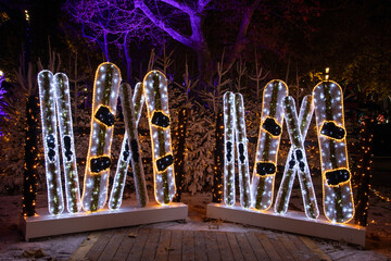 Illuminations de No&euml;l &agrave; B&eacute;ziers dans le d&eacute;partement de l'H&eacute;rault en r&eacute;gion Occitanie - France