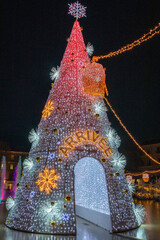 Illuminations de No&euml;l &agrave; B&eacute;ziers dans le d&eacute;partement de l'H&eacute;rault en r&eacute;gion Occitanie - France