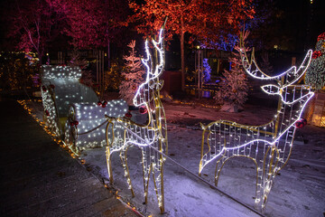 Illuminations de No&euml;l &agrave; B&eacute;ziers dans le d&eacute;partement de l'H&eacute;rault en r&eacute;gion Occitanie - France