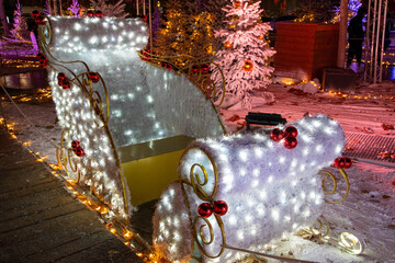 Illuminations de No&euml;l &agrave; B&eacute;ziers dans le d&eacute;partement de l'H&eacute;rault en r&eacute;gion Occitanie - France