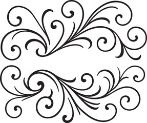 Elegant decorative swirls design element suitable for invitations or page decorations silhouette vector illustration