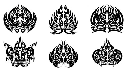 Tribal Tattoo Designs: Fierce Faces and Abstract Ornaments