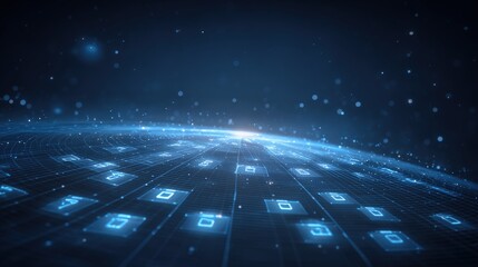 Abstract network grid with files and folders, futuristic software interface, digital document management system, store, search and organize documents, corporate business, paperless office	
