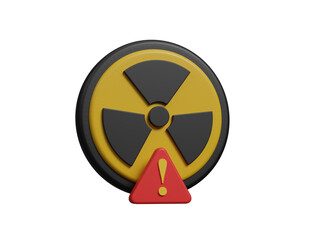 Warning and alert notification icon isolated on transparent background. Error, caution sign, exclamation mark, risk, urgent information, safety risk, construction warning, document error. 3d render 