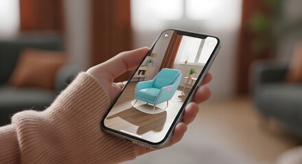 AR Smartphone App Online Shopping Mockup