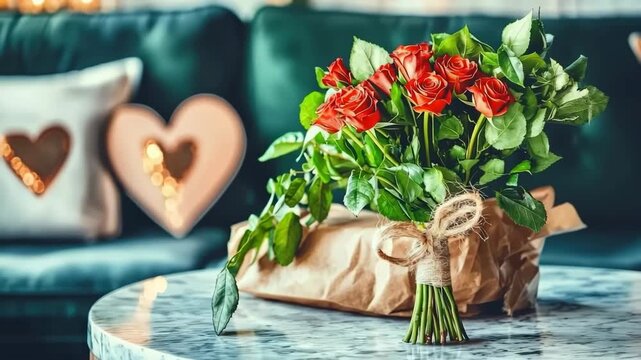 Romantic Valentine&rsquo;s Day home decor with roses and angels