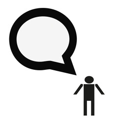 Man with speech bubble vector  with Transparent Background
