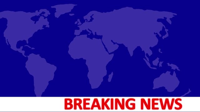 Breaking news lower third 3rd chyron 3rd loop 4k. TV broadcast style animation for breaking news or live updates, News lower third background overlay template animation with alpha channel
