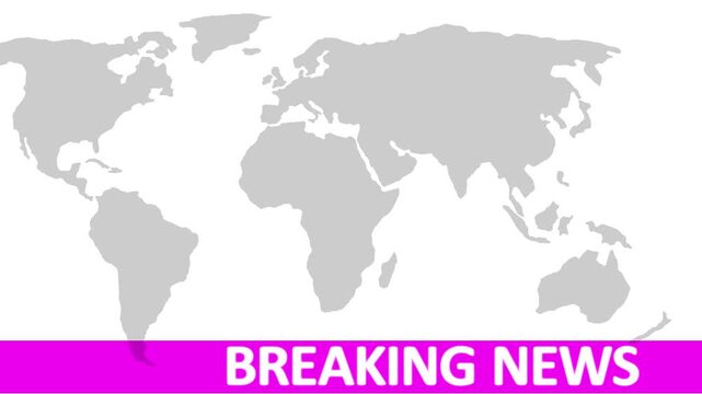 Breaking news lower third 3rd chyron 3rd loop 4k. TV broadcast style animation for breaking news or live updates, News lower third background overlay template animation with alpha channel