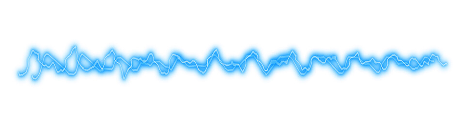 Blue light electric wavelenght isolated on white background