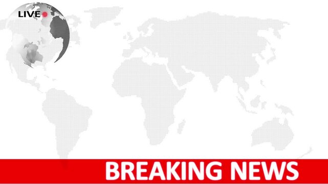 Breaking news lower third 3rd chyron 3rd loop 4k. TV broadcast style animation for breaking news or live updates, News lower third background overlay template animation with alpha channel