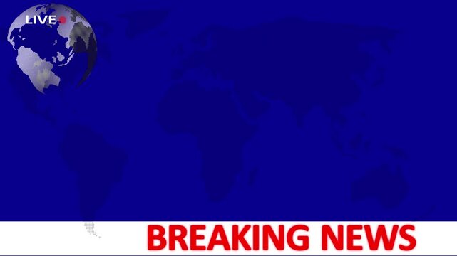 Breaking news lower third 3rd chyron 3rd loop 4k. TV broadcast style animation for breaking news or live updates, News lower third background overlay template animation with alpha channel