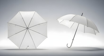 White 3D Umbrella Branding Mockup