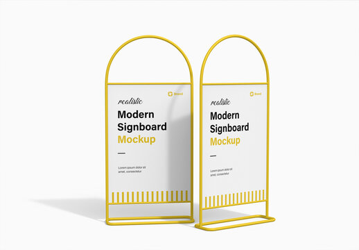 Realistic Modern Signboard Mockup