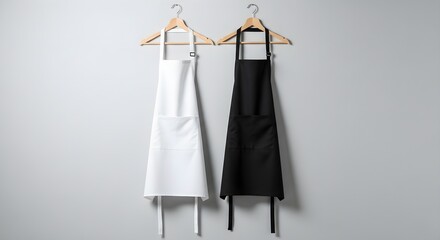 White and Black Kitchen Apron Mockup