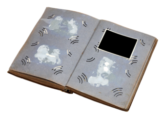 Vintage Open Book with Blank Pages Display