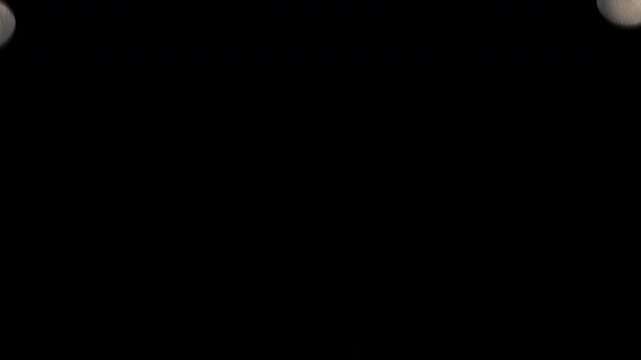 3D animation of new white golf balls falling and filling the screen. High quality sports overlay with alpha channel for transitions.