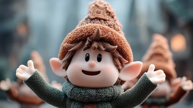 Cute Christmas Elves Spreading Festive Warmth