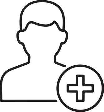 Add User Vector Icon New Membership Profile Account Registration and Follower Plus Graphic