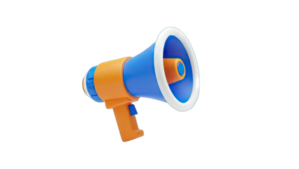 3D Megaphone Announcing on White Background