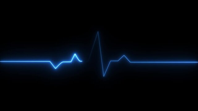 Abstract heartbeat and pulse rate signal technology animation on grid background. Heart beat pulse. Electrocardiogram show heart beat line icon. live survivable line animation