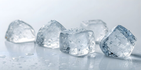 Obraz premium Minimal Crystal Frost Edge Overlays with Fine Ice Detail