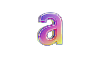 3D Letter A with Gradient Color on White Background