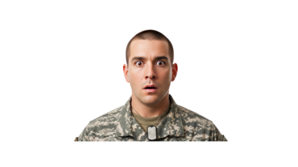 Surprised Soldier in Uniform